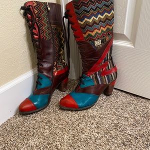 Multicolor Lace Up/Zip Up boots